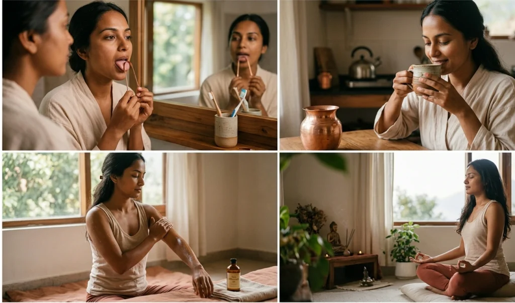 Daily Ayurvedic habits that support emotional balance and nervous system health.