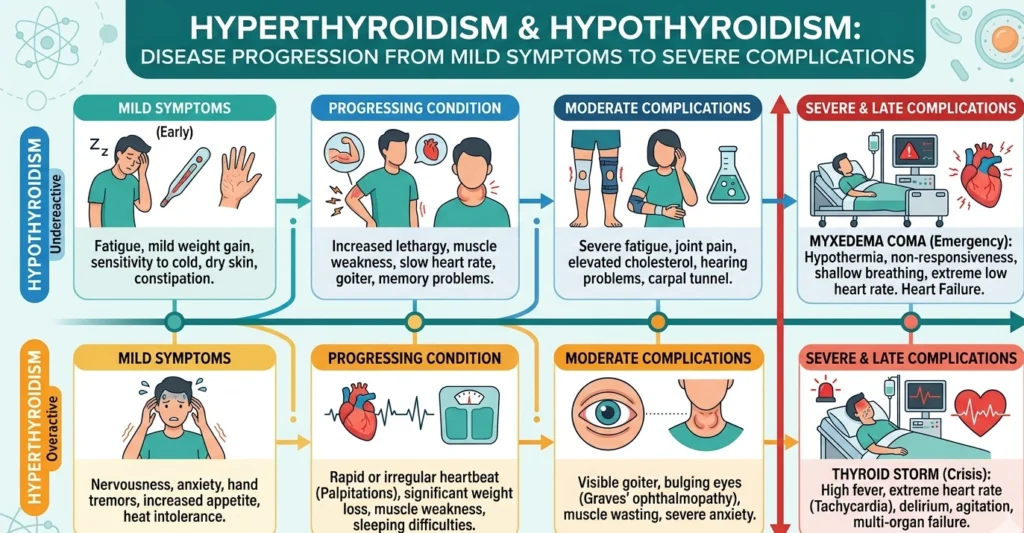 Long-term health risks of untreated thyroid disorders in women.