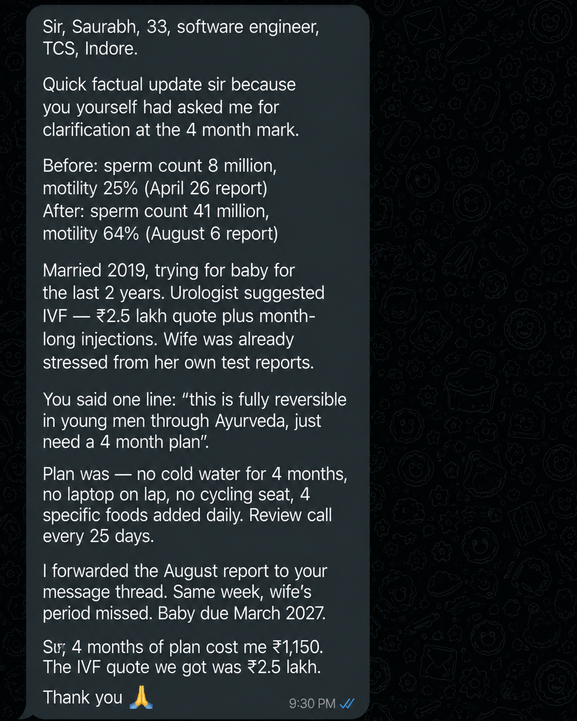 Patient testimonial