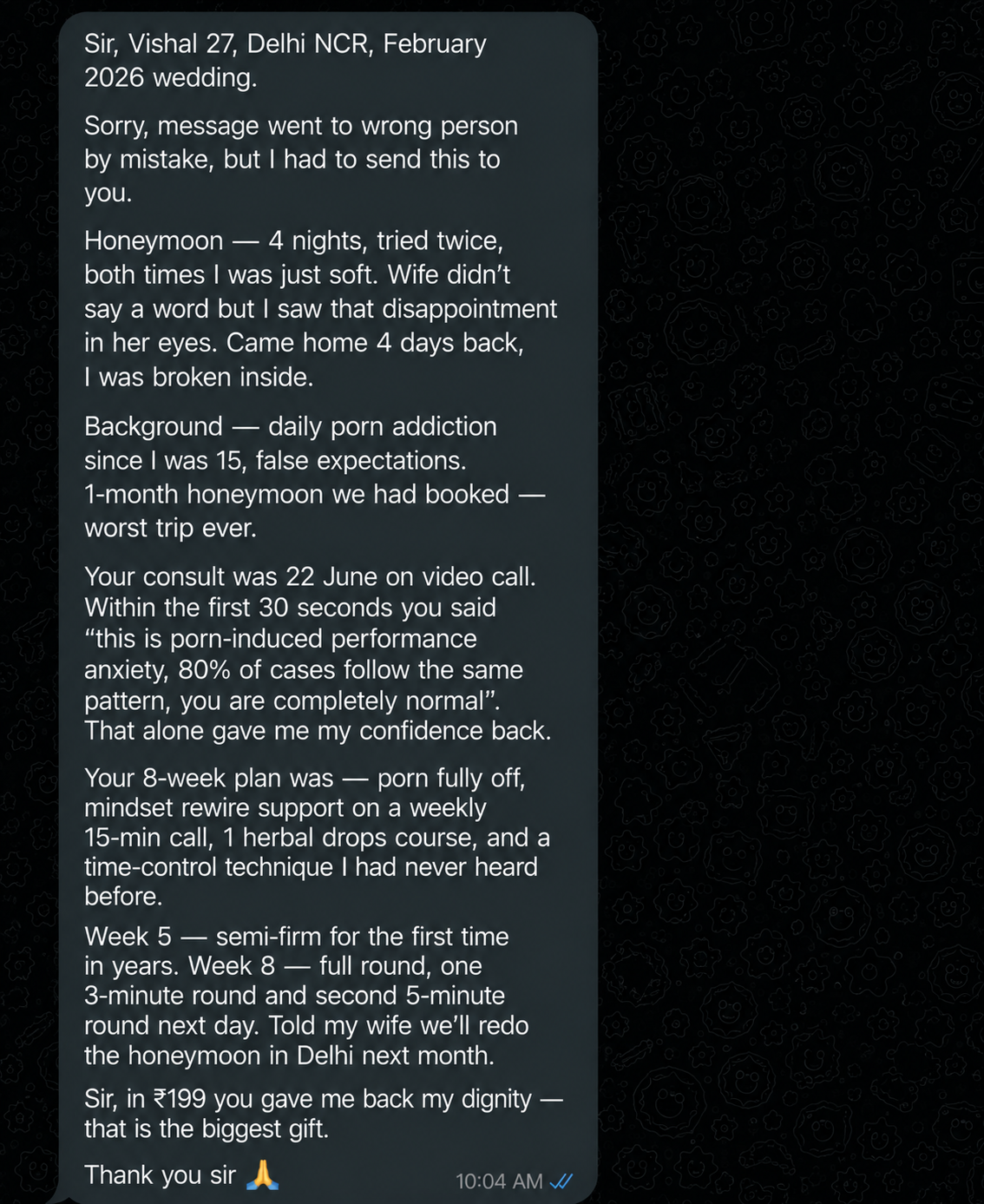Patient testimonial