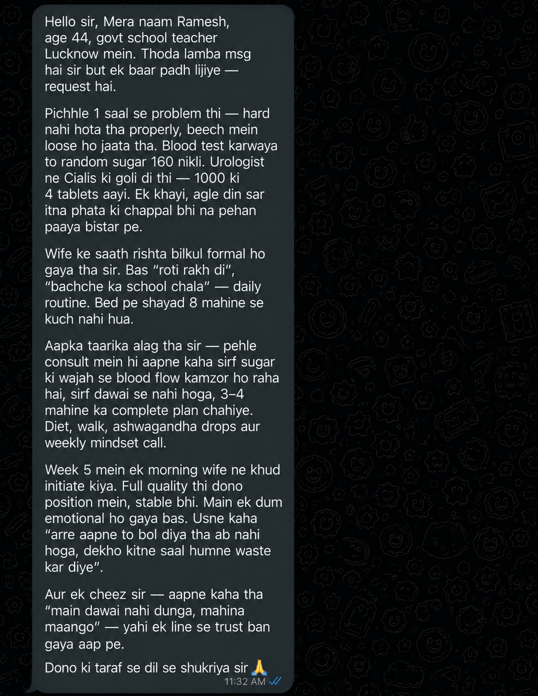 Patient testimonial