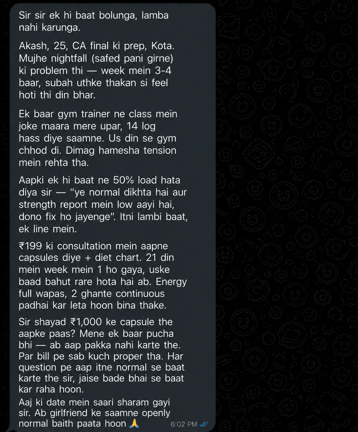 Patient testimonial