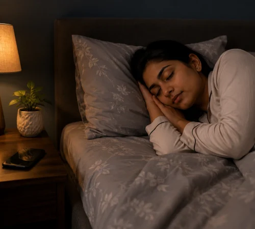Healthy sleep routine helping hormonal balance and stress recovery in women
